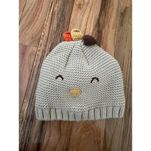 Carters Baby Turkey Knit Beanie Hat Tan 12-24M Thanksgiving Fall